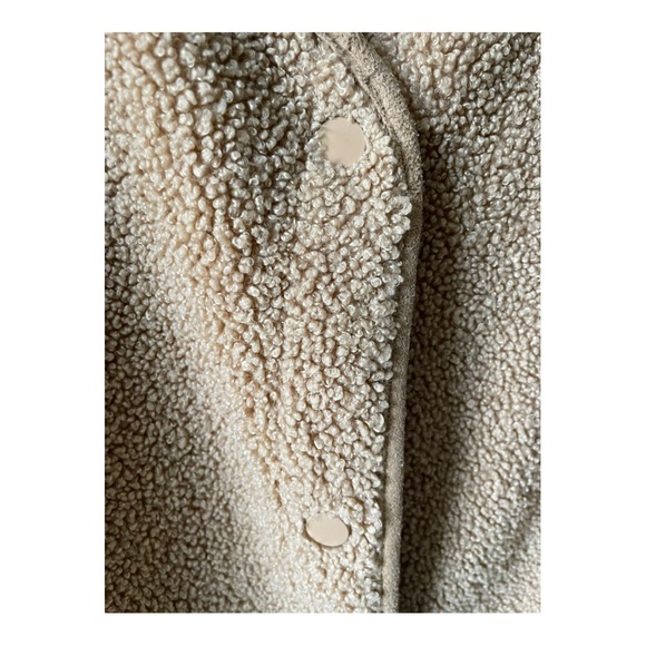 JOIE Fleece Sherpa Teddy Jacket Coat Cardigan Tan Size Medium - Picture 8 of 13